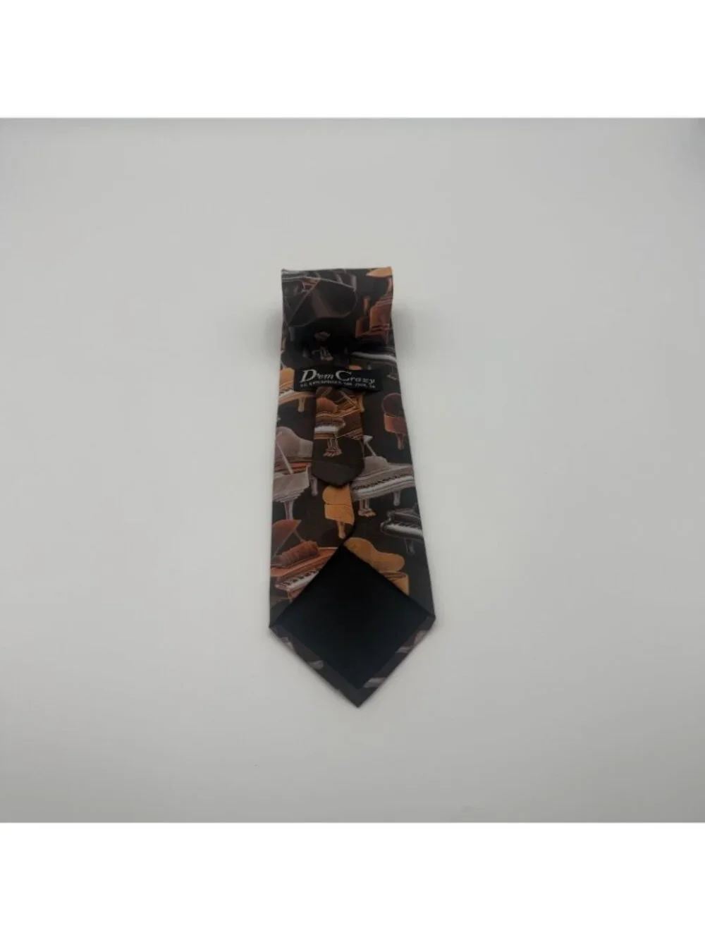D’ern Crazy Piano Grand Piano Necktie Black Brown Musical Instrument Novelty Tie